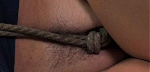  Crotch rope bondage with business women